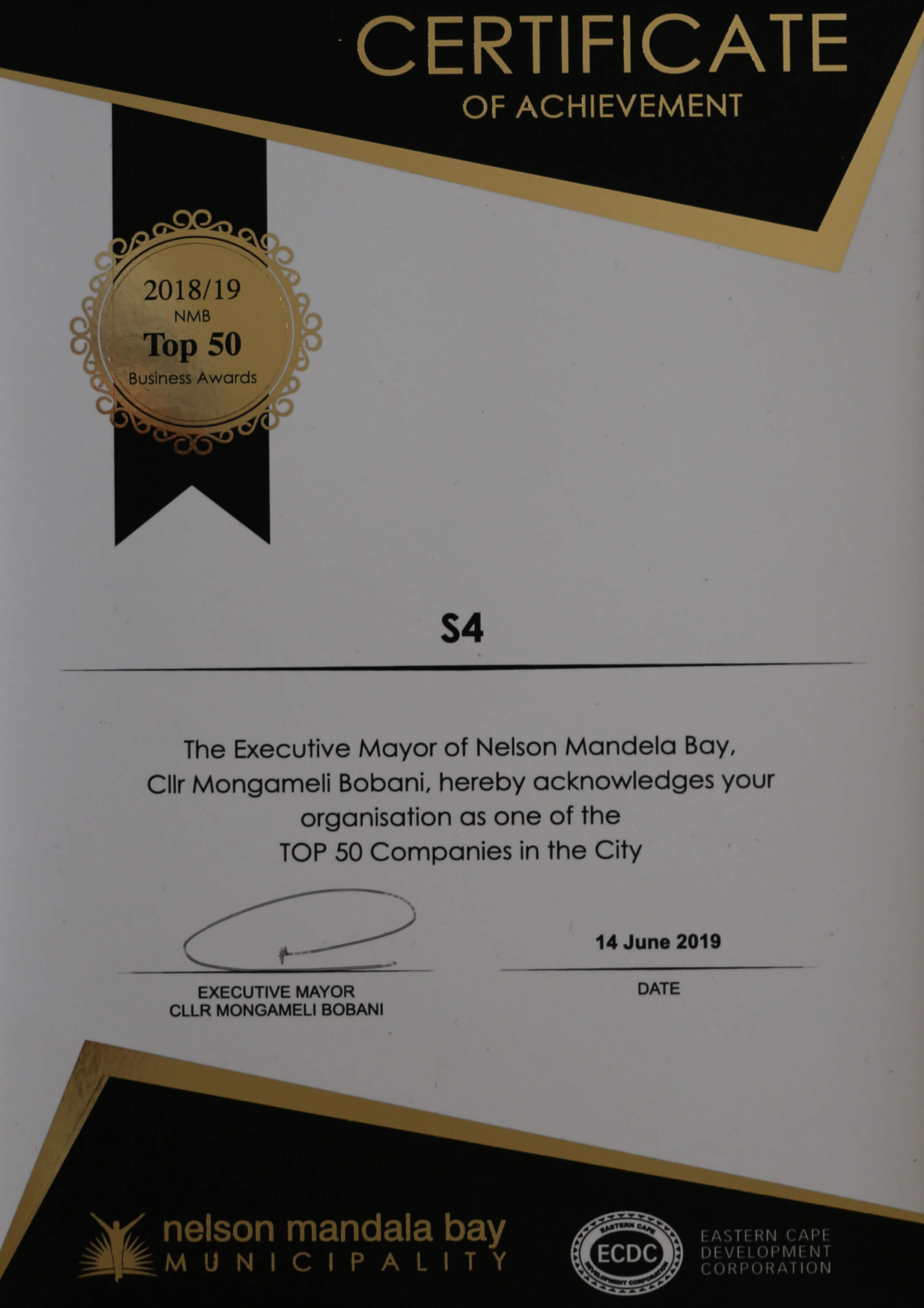 Top 50 Business Achievement